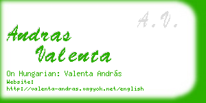 andras valenta business card